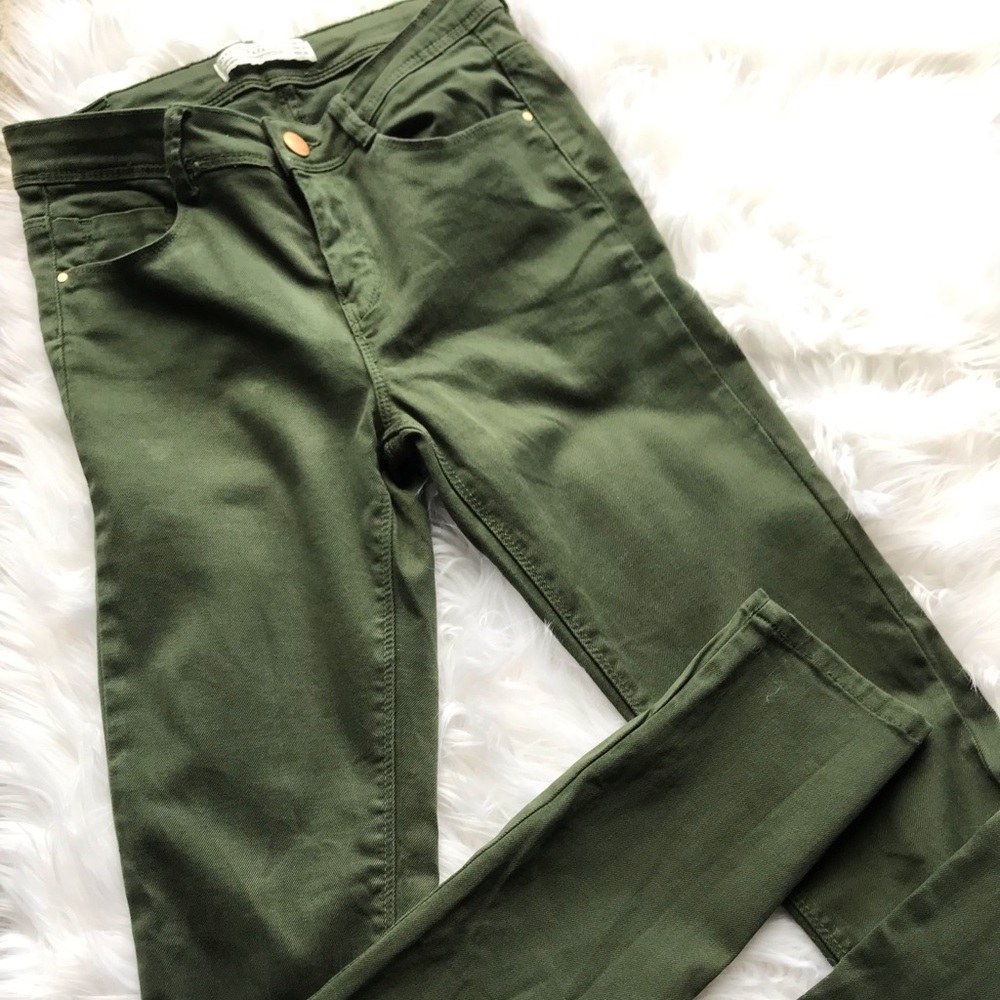 ZARA Olive Green Skinny Jean - Picture 3 of 6